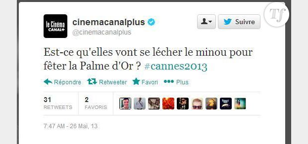 Palme d'or de Cannes 2013 : Le tweet choquant de Canal Plus sur La vie d'Adèle