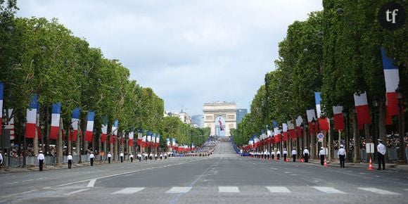 Défilé du 14 juillet 2013 : des jeunes du service civique sur les Champs-Élysées