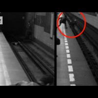 Elle tombe sur les rails du métro et survit - vidéo 