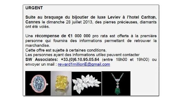 Braquage du Carlton : gagnez un million d'euros en élucidant le vol