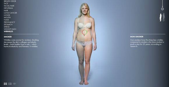 Un site pour montrer les effets du tabac sur le corps humain en images
