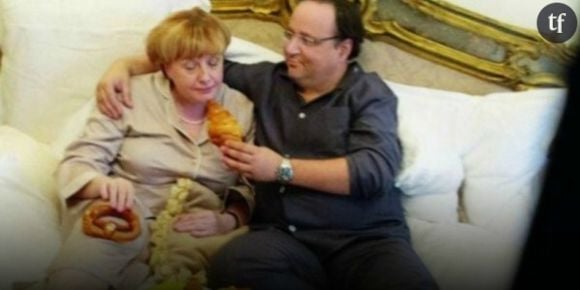 Hollande et Merkel au lit en Une de "M le Magazine" : petit-déjeuner compris