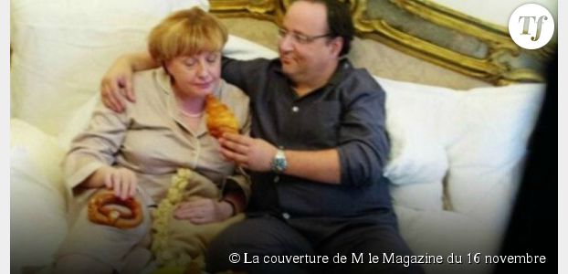 Hollande et Merkel au lit en Une de "M le Magazine" : petit-déjeuner compris