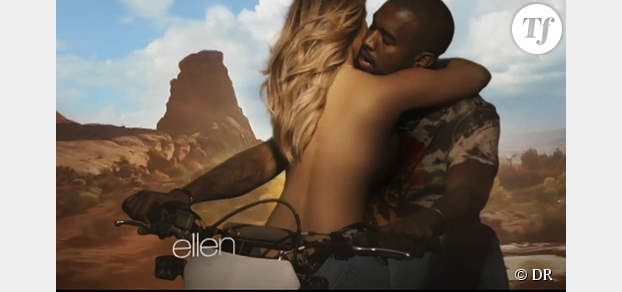 Kim Kardashian nue sur Kanye West dans un clip kitschissime 
