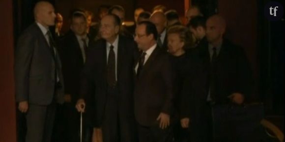 Jacques Chirac apparaît très affaibli, Hollande lui rend un émouvant hommage