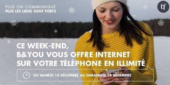 B&YOU : Internet mobile illimité et gratuit le week-end du 14-15 décembre