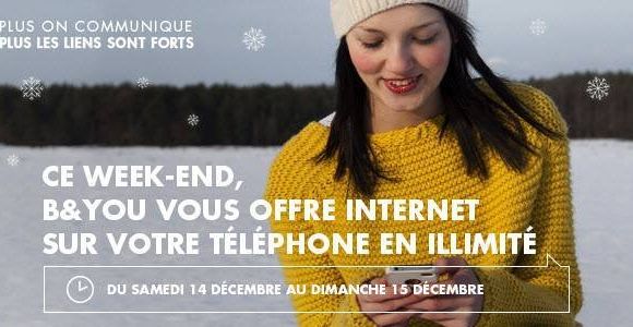 B&YOU : Internet mobile illimité et gratuit le week-end du 14-15 décembre