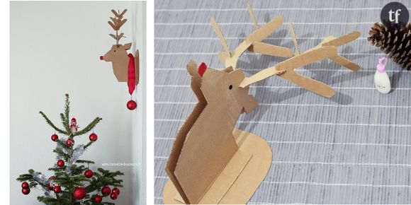 Déco de Noël : fabriquer une tête de cerf en carton très tendance - DIY