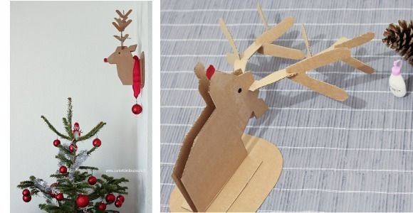 Déco de Noël : fabriquer une tête de cerf en carton très tendance - DIY