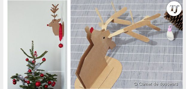 Déco de Noël : fabriquer une tête de cerf en carton très tendance - DIY