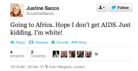 Justine Sacco : l'Américaine qui a ruiné sa carrière en un tweet raciste