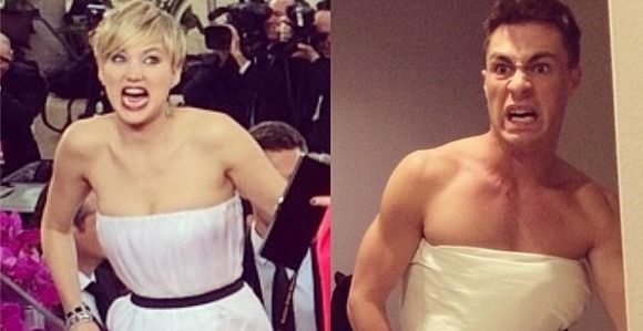 Golden Globes 2014 : Internet se moque de la robe de Jennifer Lawrence