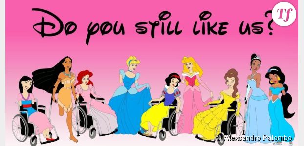 Alexsandro Palombo dessine des princesses Disney handicapées