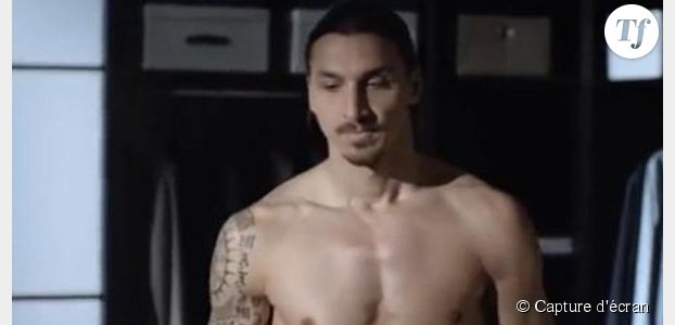 Zlatan Ibrahimovic torse nu dans une publicité