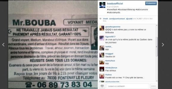 Booba se paie la tête de "Mr. Bouba", marabout, sur Instagram