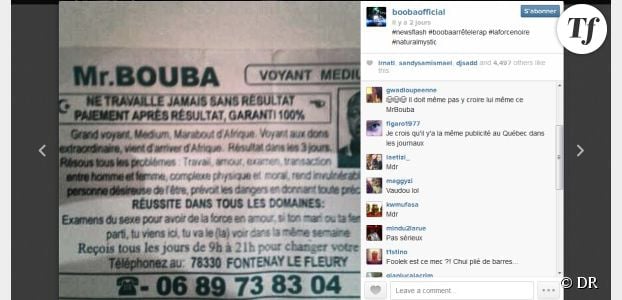 Booba se paie la tête de "Mr. Bouba", marabout, sur Instagram