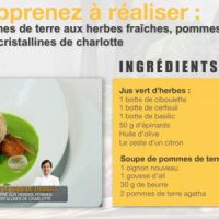 Top Chef 2014 : recette de la soupe de pommes de terre aux herbes de Thibault