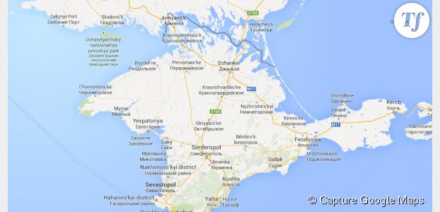 Quand Google Maps rattache la Crimée à la Russie