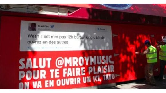 Burger King : coup de pub sur Twitter pour l’ouverture d’un restaurant à Paris
