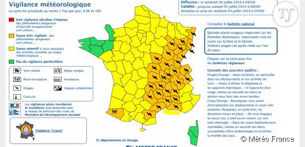 Météo France : alerte aux orages dans 18 départements