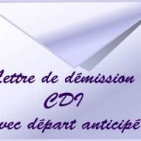 Rédiger une lettre de démission (CDI avec départ anticipé)