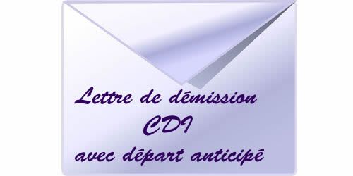 Rédiger une lettre de démission (CDI avec départ anticipé)