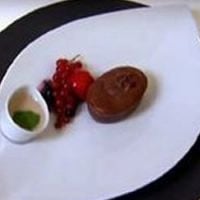 Le moelleux au chocolat coeur de rocher et sauce à la banane de Coralie