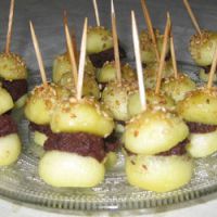 mini hamburger de pommes et boudin 