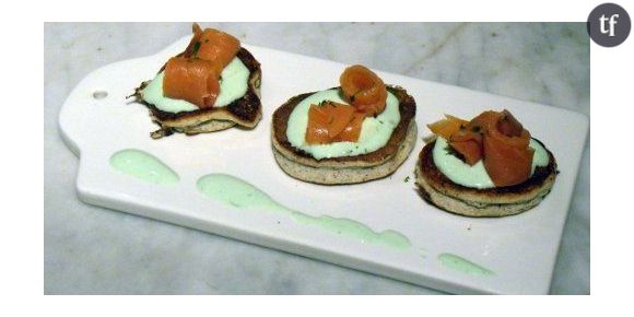 Blinis fourrés au merlan, au gingembre et à la citronnelle