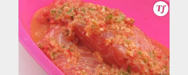Saumon marine a la tomate