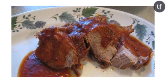 Filet de porc nappe de sauce a la mangue