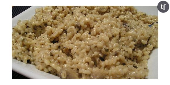 Risotto d'orge perlé à la noisette et jambon sec