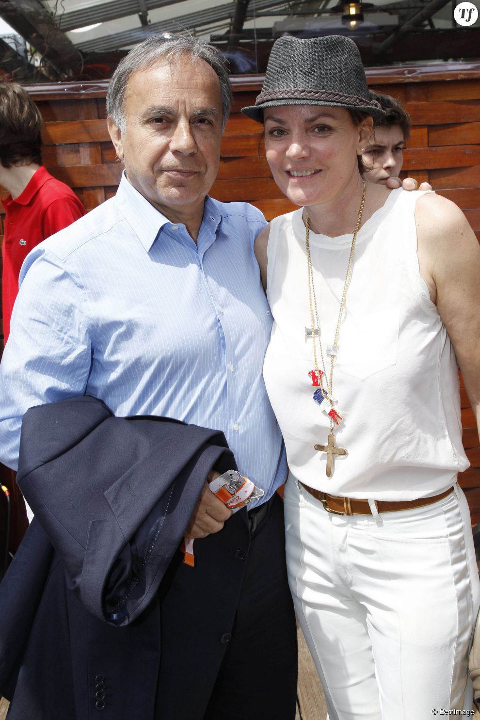 Patrice et Cendrine Dominguez dans les allées de Roland Garros en 2012