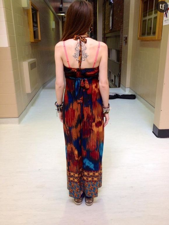 La robe de Lauren Wiggin, considérée inappropriée dans son lycée canadien.