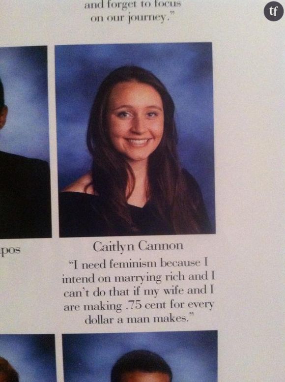 L'étudiante Caytlin Cannon a fait le tour de la toile grâce à sa citation féministe sur son "Yearbook".