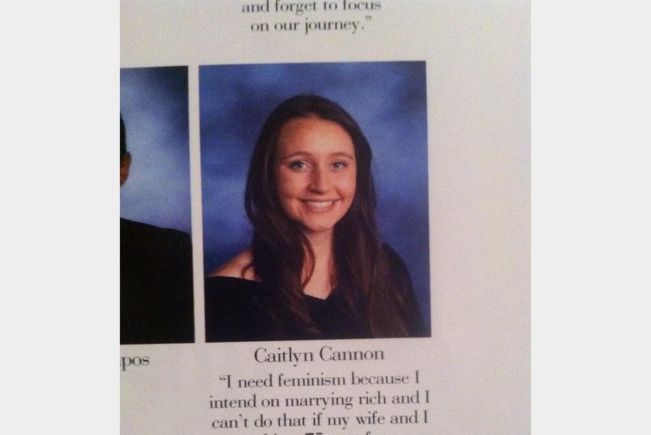 L'étudiante Caytlin Cannon a fait le tour de la toile grâce à sa citation féministe sur son "Yearbook".