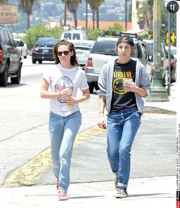  Actress Kristen Stewart and Alicia Cargile takes a long stroll back to their car after having at trendy Silverlake area in Los Angeles.