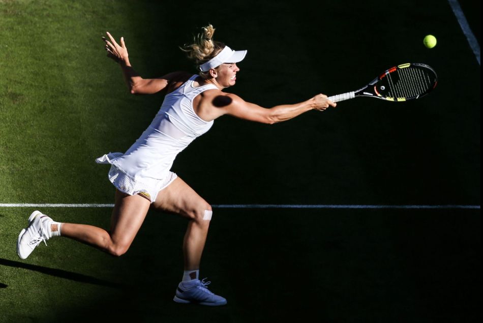 La joueuse danoise Caroline Wozniack le 1er juillet 2015 au tournoi de Wimbledon.