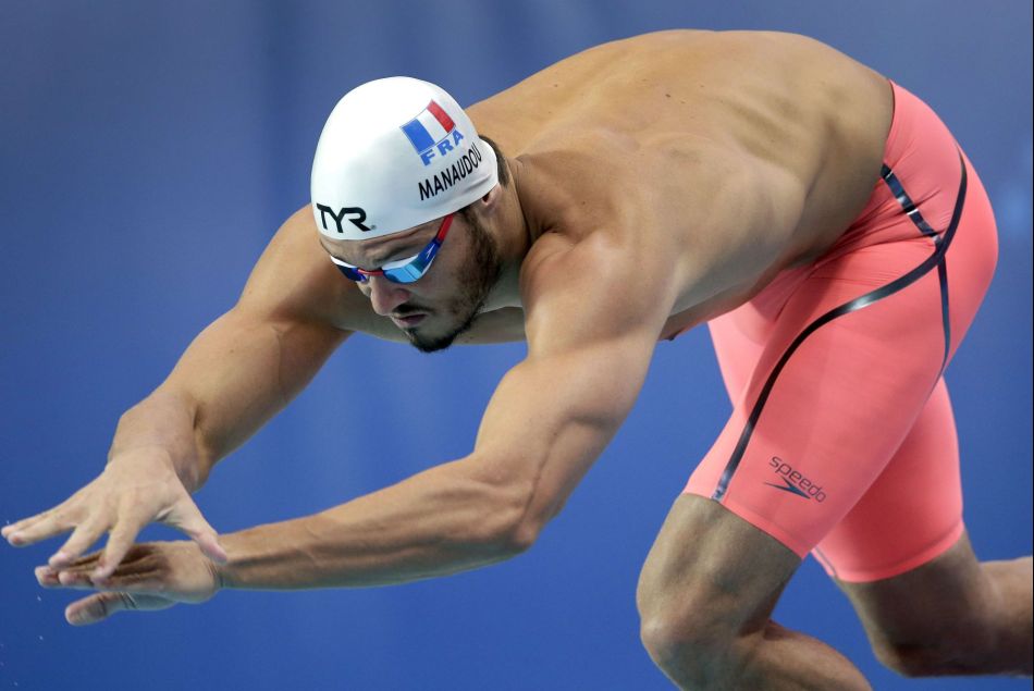 Le nageur français Florent Manaudou aux championnats du monde de natation de Kazan (Russie)
