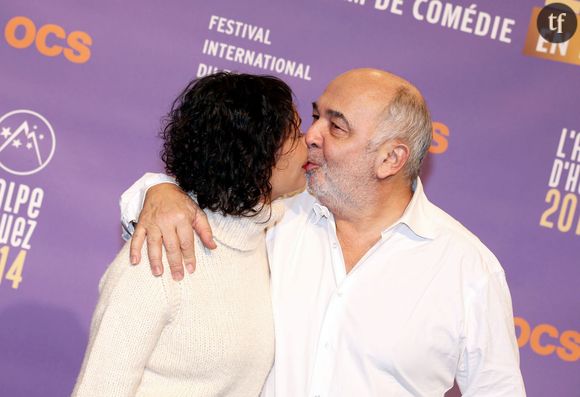 Gerard Jugnot et sa compagne Saida Jawad lors du 17eme Festival international du film de comedie de l'Alpe d'Huez, le 17 janvier 2014. 