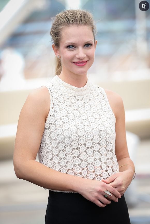 A. J. Cook lors du photocall de la série "Esprits Criminels" au 54 ème Festival de télévision de Monte-Carlo. Le 9 juin 2014 