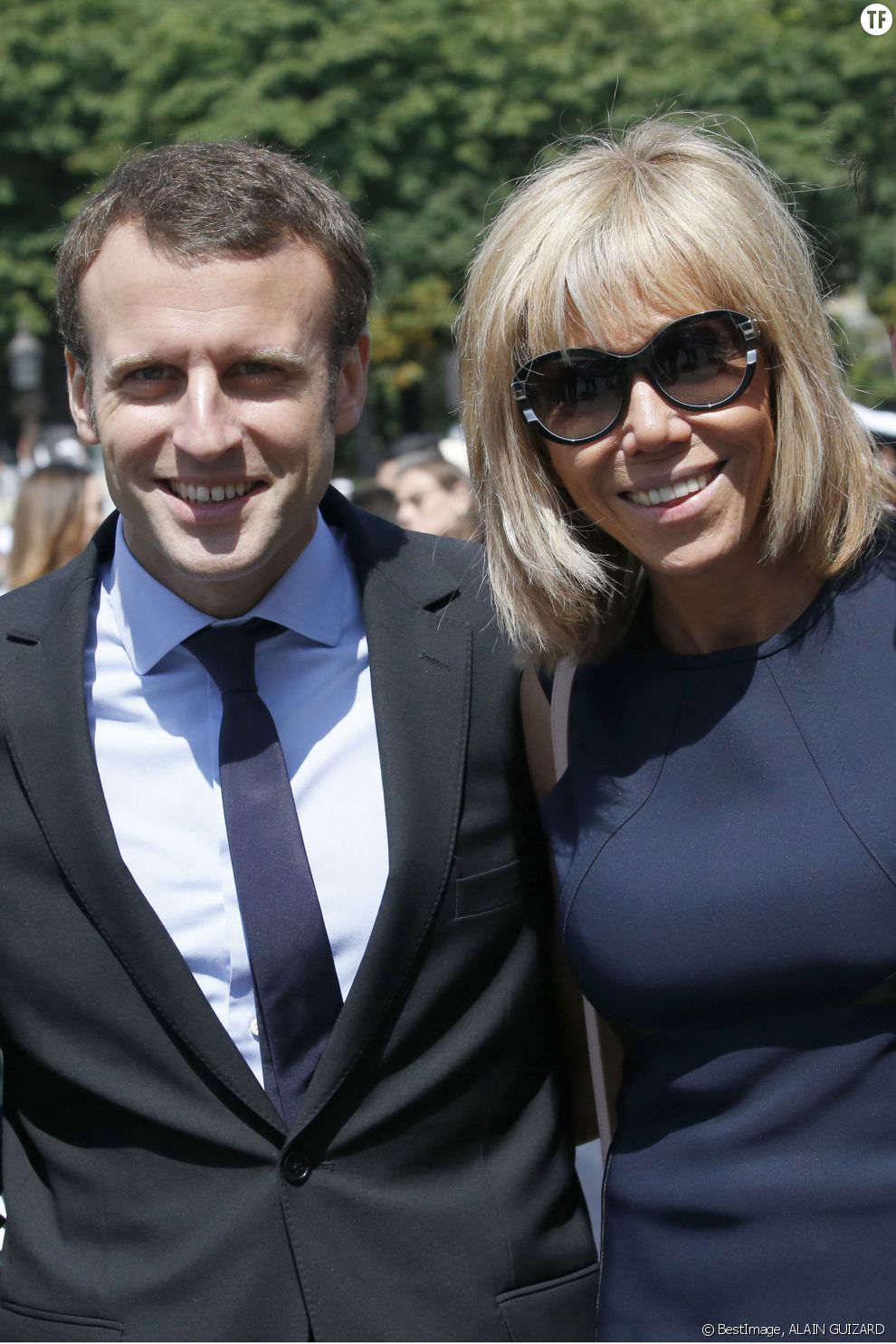 Emmanuel Macron et son épouse Brigitte Trogneux