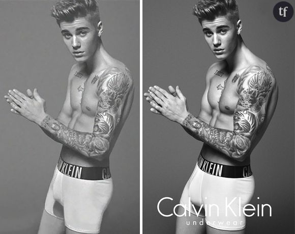 Photoshop : les photos retouchées de Justin Bieber pour la pub Calvin Klein ont fait scandale