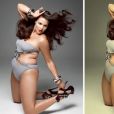 Photoshop : avant/après retouche sur une photo du mannequin grande taille Candice Huffine