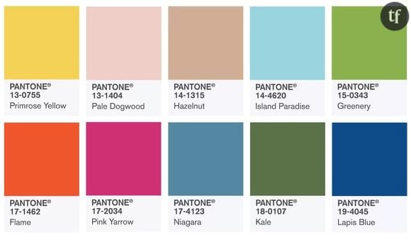 Pantone : les 10 couleurs de l'année 2017