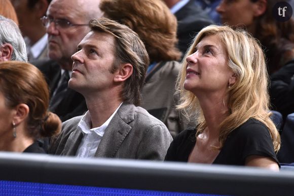 François Baroin et Michèle Laroque au tournoi BNP Paribas Masters 2015 à Paris, le 7 novembre 2015