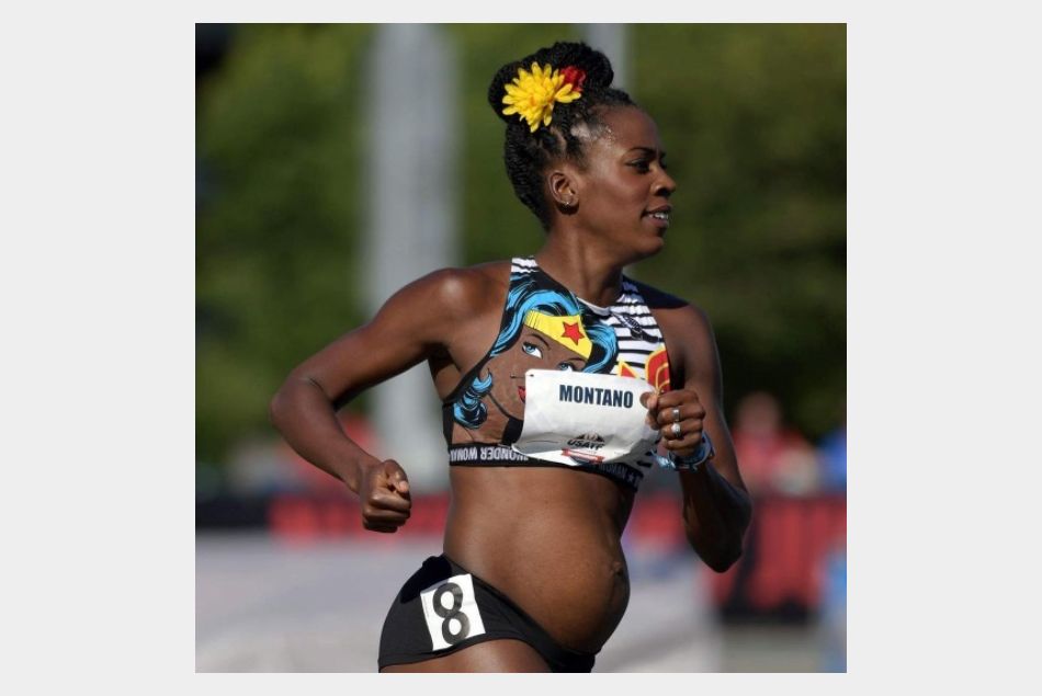 Cette athlète a couru le 800 mètres enceinte et en top Wonder Woman 