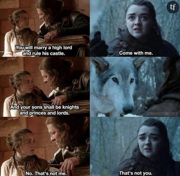 Arya et Nymeria (Game of Thrones saison 7)