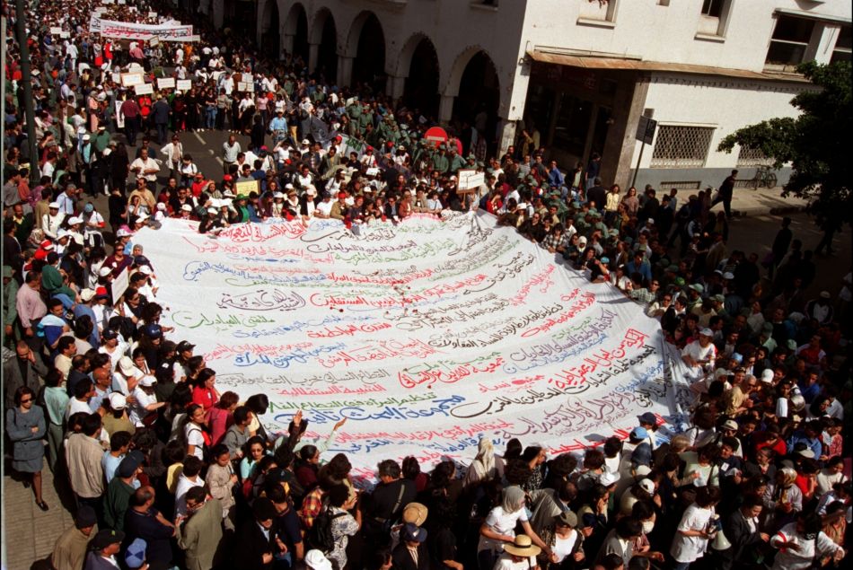 Manifestation pour les droits des femmes à Rabat (mars 2000)