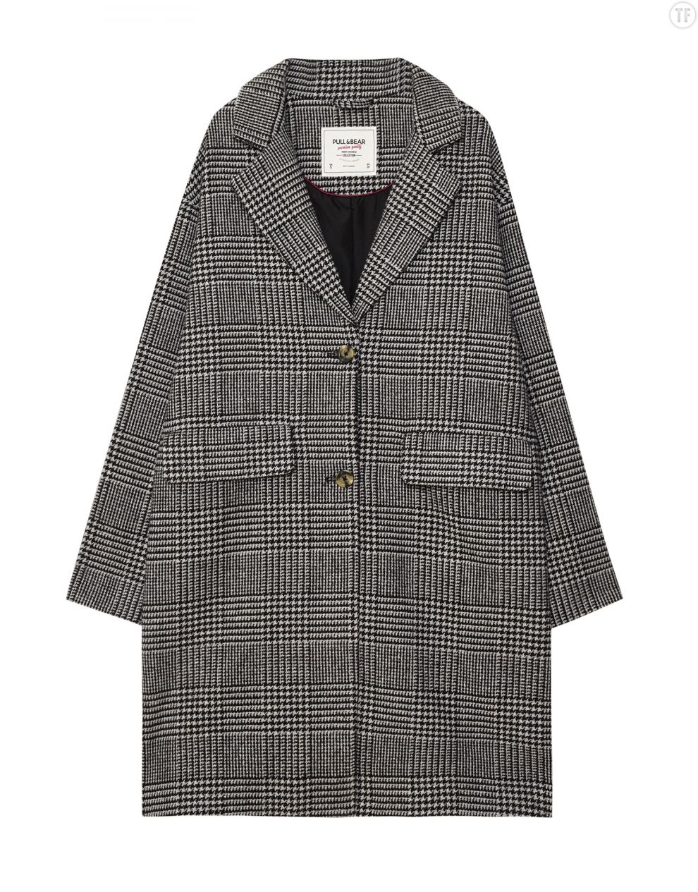  Manteau à carreaux ample Pull &amp;amp; Bear, 59,99€ 